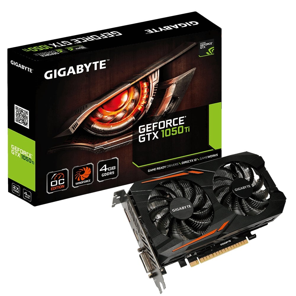 Gigabyte GeForce GTX 1050 TI OC 4GB Graphics Card image 1