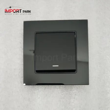 Glass Border 1gang 2way switch Black image 1