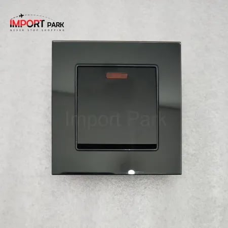 Glass Border 45A DP switch with LED Black image 1