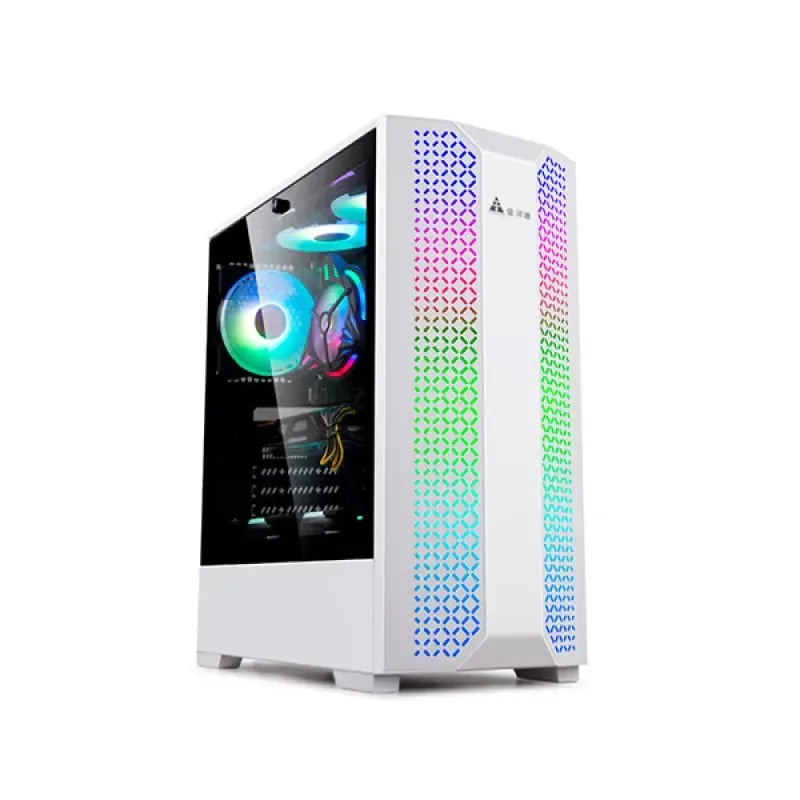 Golden Field 7689W ATX Gaming Casing White image 1