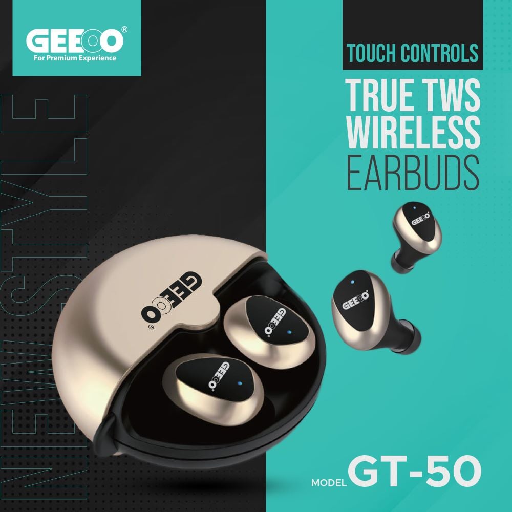 GT50 New Style TWS Touch Control Earbuds image 1