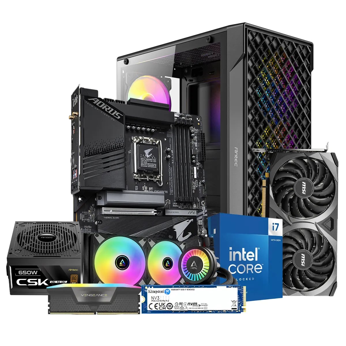 Intel Core i7 14700K 14th Gen Gaming Desktop PC image 1