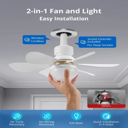 Intelligent Ceiling LED Fan Light with Remote image 1
