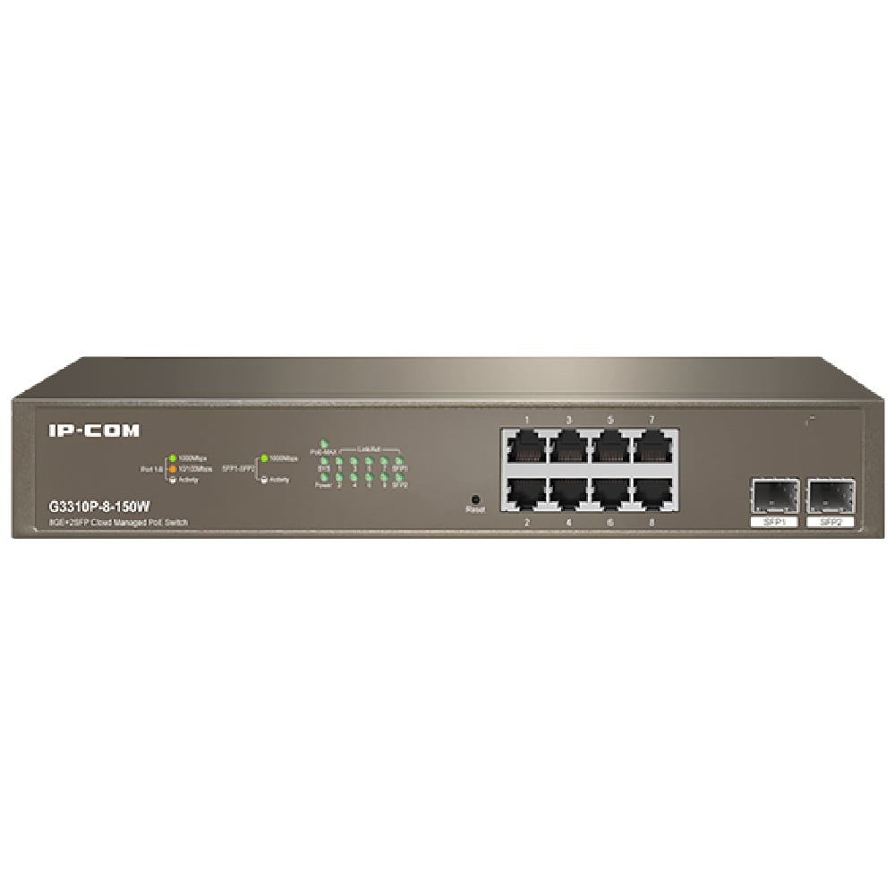 IP-COM G3310P-8-150W 8GE+2SFP Cloud Managed PoE Switch image 1