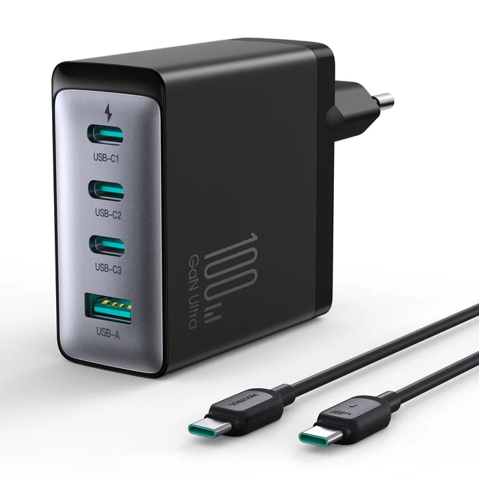 JOYROOM GaN Ultra JR-TCG04 100W 3C1A Fast Charger EU image 1
