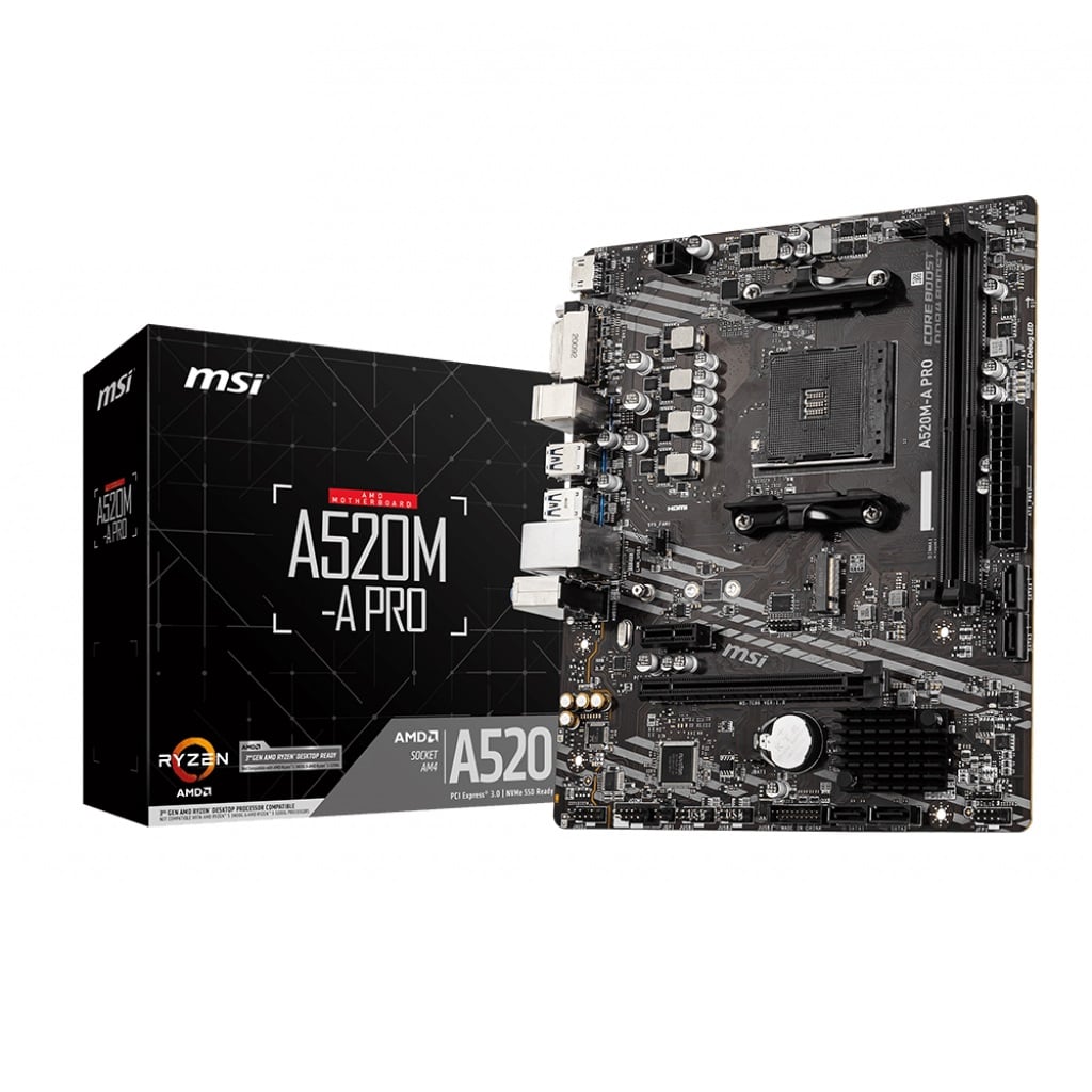 MSI A520M-A Pro AM4 AMD Micro-ATX Motherboard image 1
