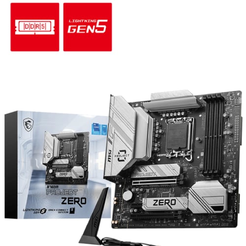 MSI B760M PROJECT ZERO m-ATX Motherboard image 1