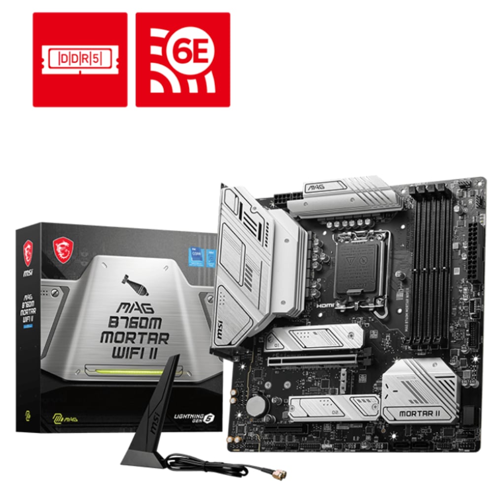 MSI MAG B760M MORTAR WIFI II DDR5 mATX Motherboard image 1