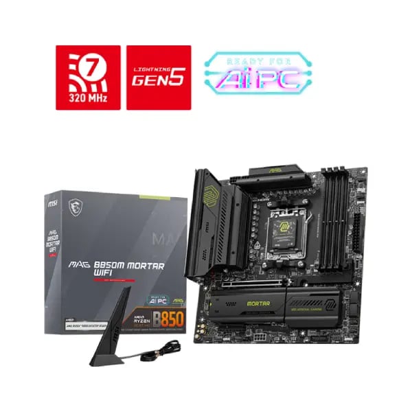 MSI MAG B850M MORTAR WIFI AM5 mATX Motherboard image 1
