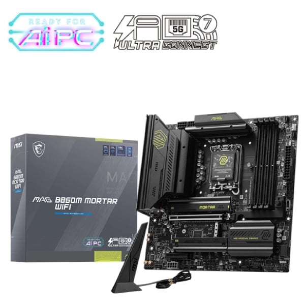 MSI MAG B860M MORTAR WIFI LGA 1851 mATX Motherboard image 1