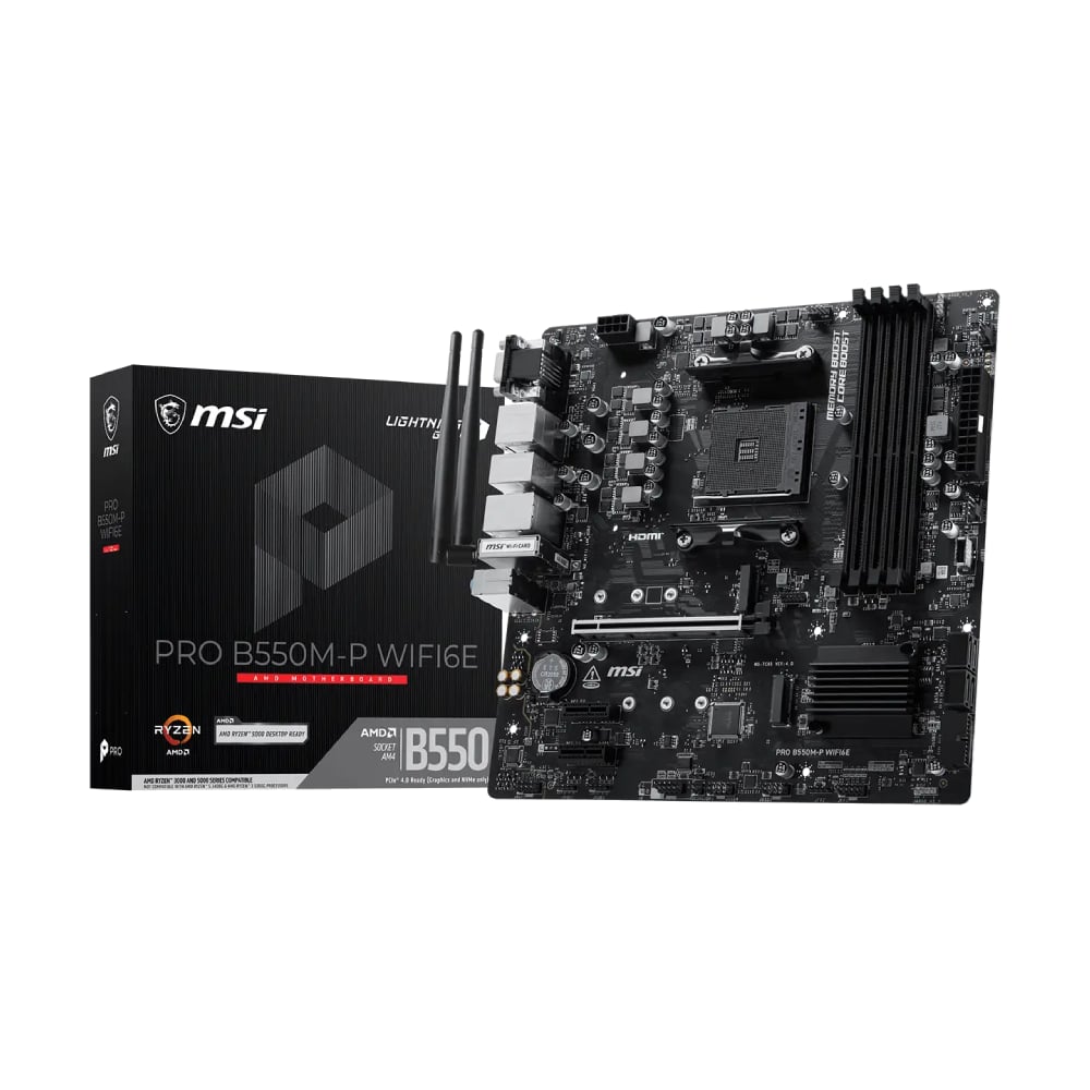 MSI PRO B550M-P WIFI6E AMD AM4 mATX Motherboard image 1