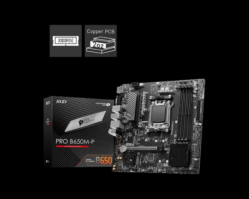MSI PRO B650M-P DDR5 AMD AM5 mATX Motherboard image 1