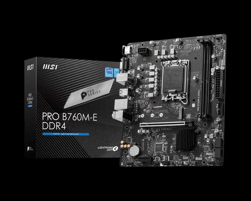 MSI PRO B760M-E DDR4 mATX Motherboard image 1