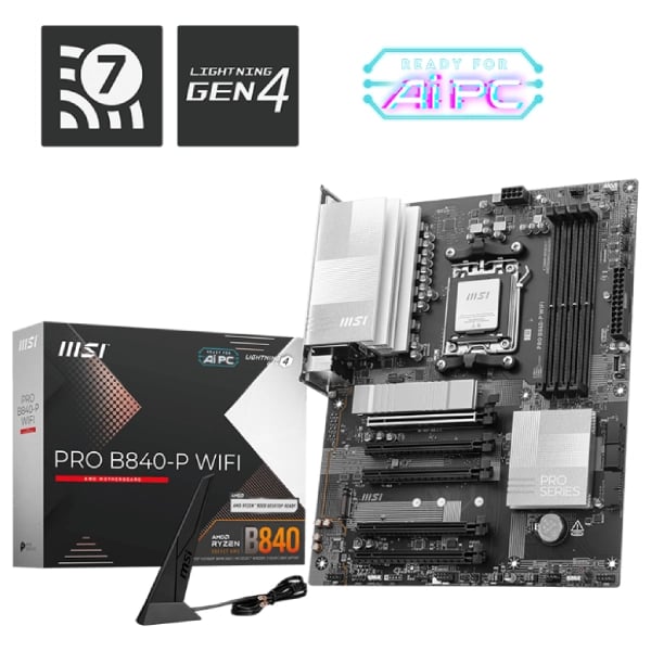 MSI PRO B840-P WIFI AMD AM5 ATX Motherboard image 1