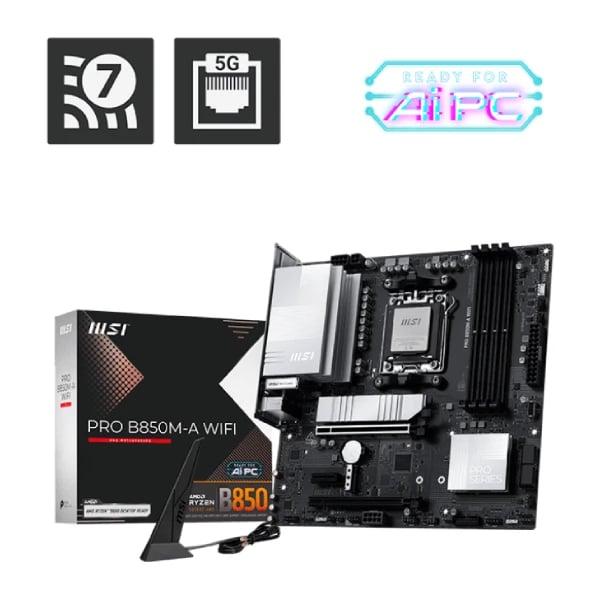 MSI PRO B850M-A WIFI AM5 mATX Motherboard image 1