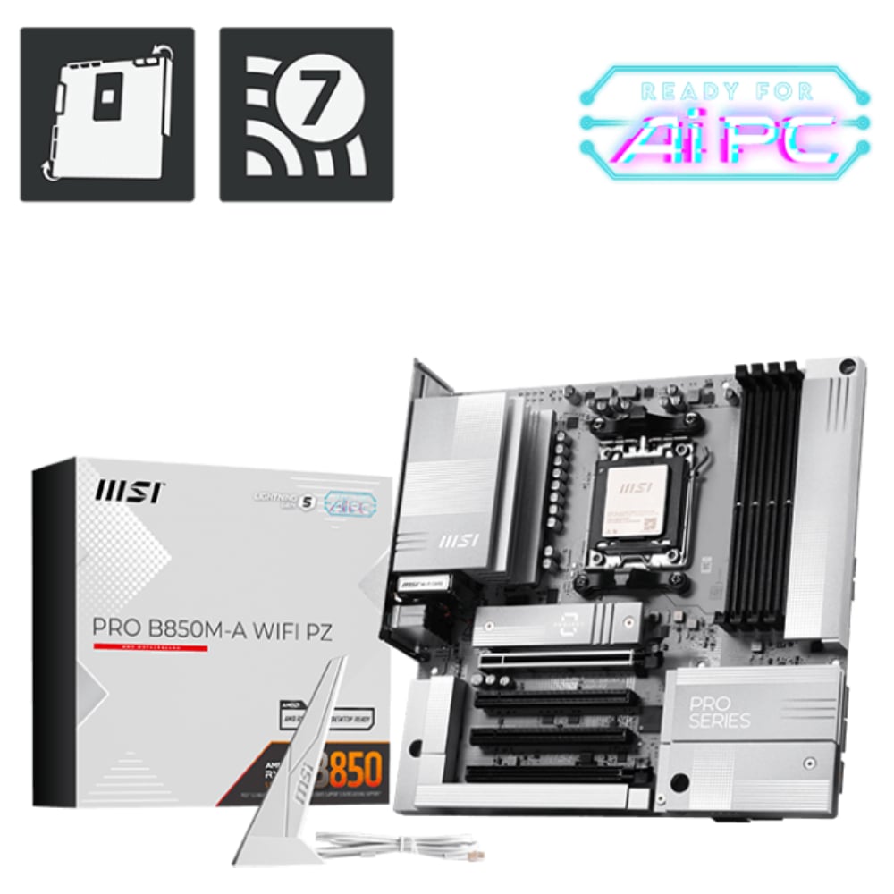MSI PRO B850M-A WIFI PZ AM5 mATX Motherboard image 1