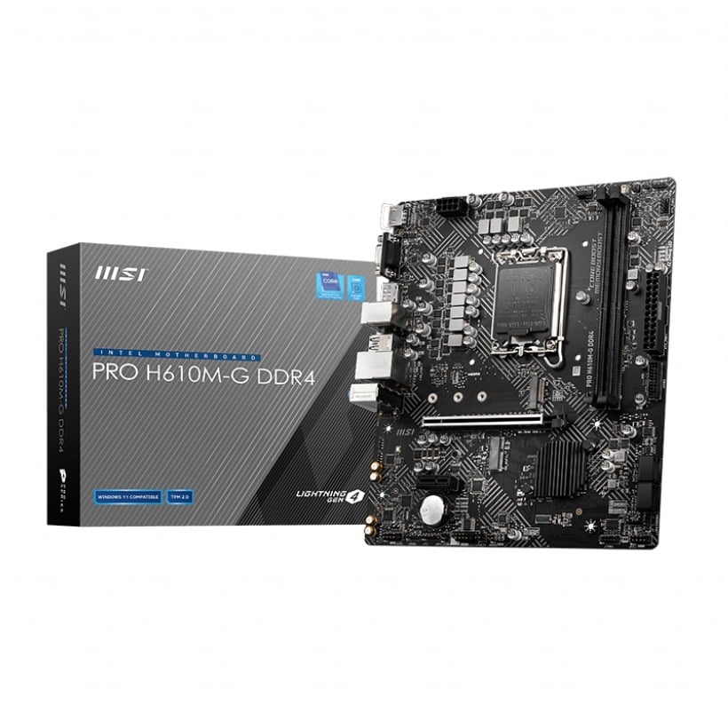 MSI PRO H610M-G DDR4 Micro-ATX Motherboard image 1