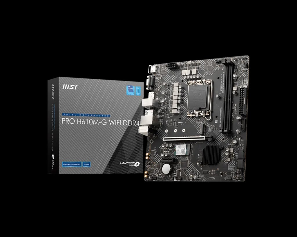 MSI PRO H610M-G WIFI DDR4 m-ATX Motherboard image 1
