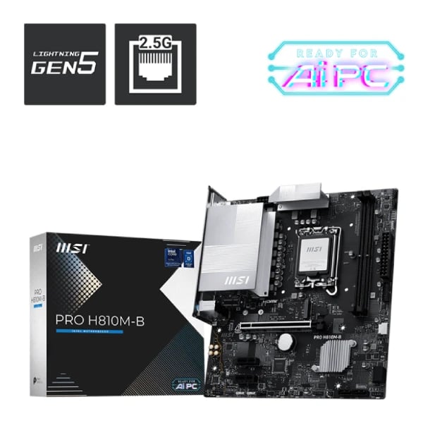 MSI PRO H810M-B DDR5 LGA1851 mATX Motherboard image 1