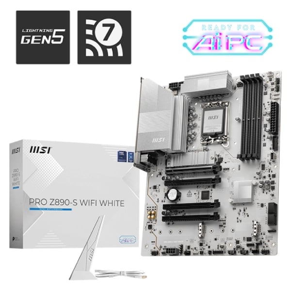MSI PRO Z890-S WIFI WHITE LGA 1851 ATX Motherboard image 1