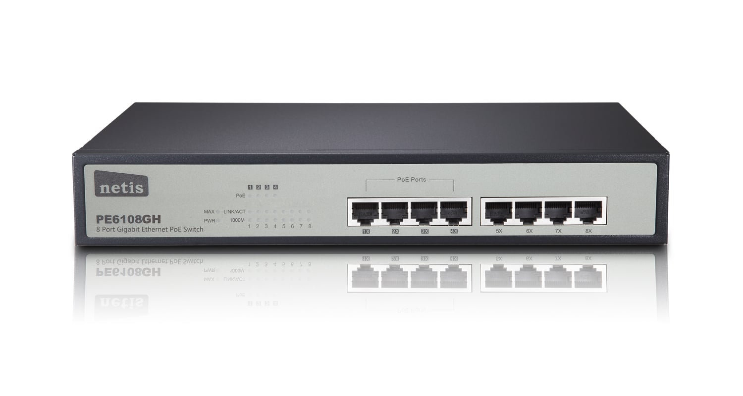 Netis PE6108GH 8 Port Gigabit Ethernet PoE Switch image 1