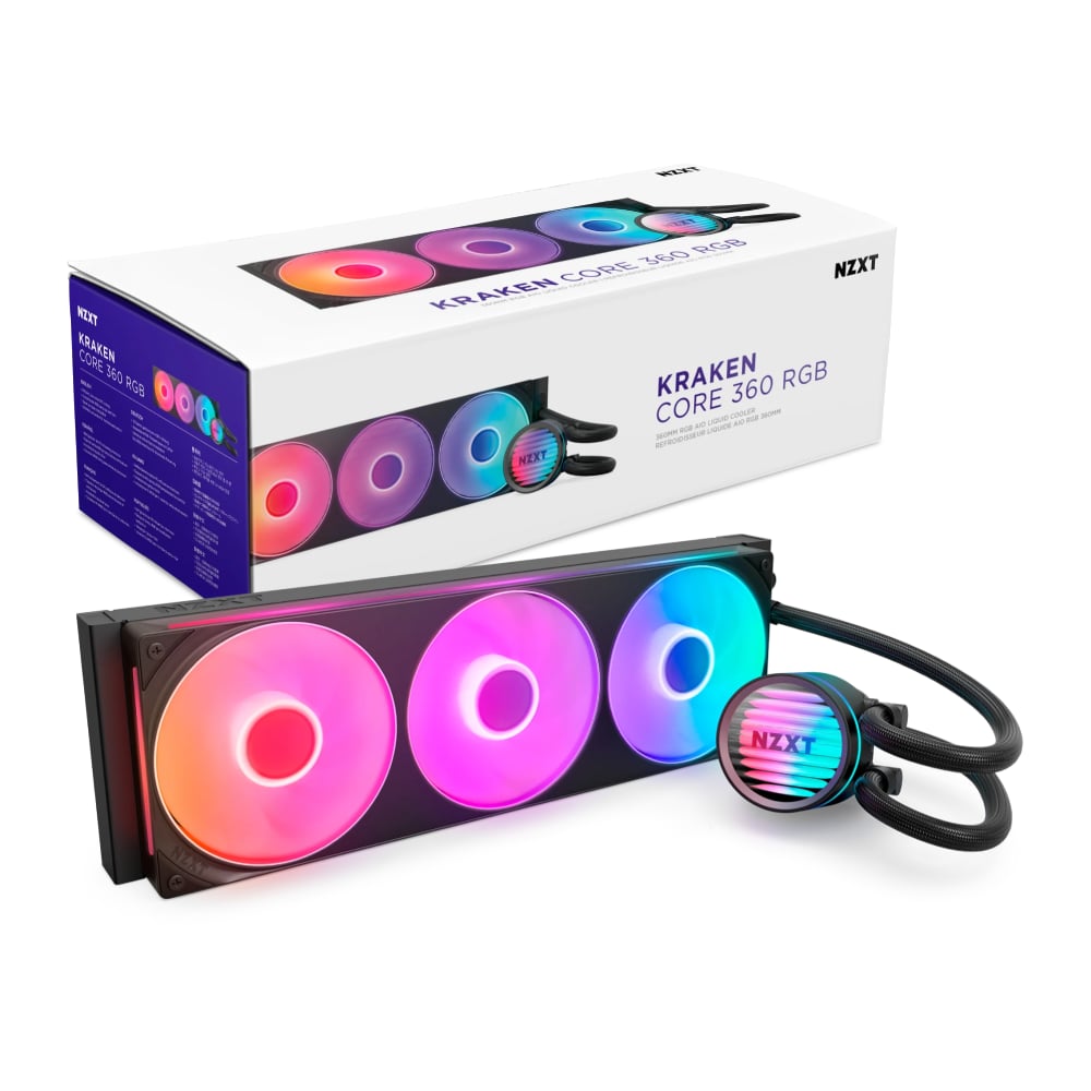 NZXT Kraken Core 360 RGB 360mm AIO Liquid CPU Cooler image 1