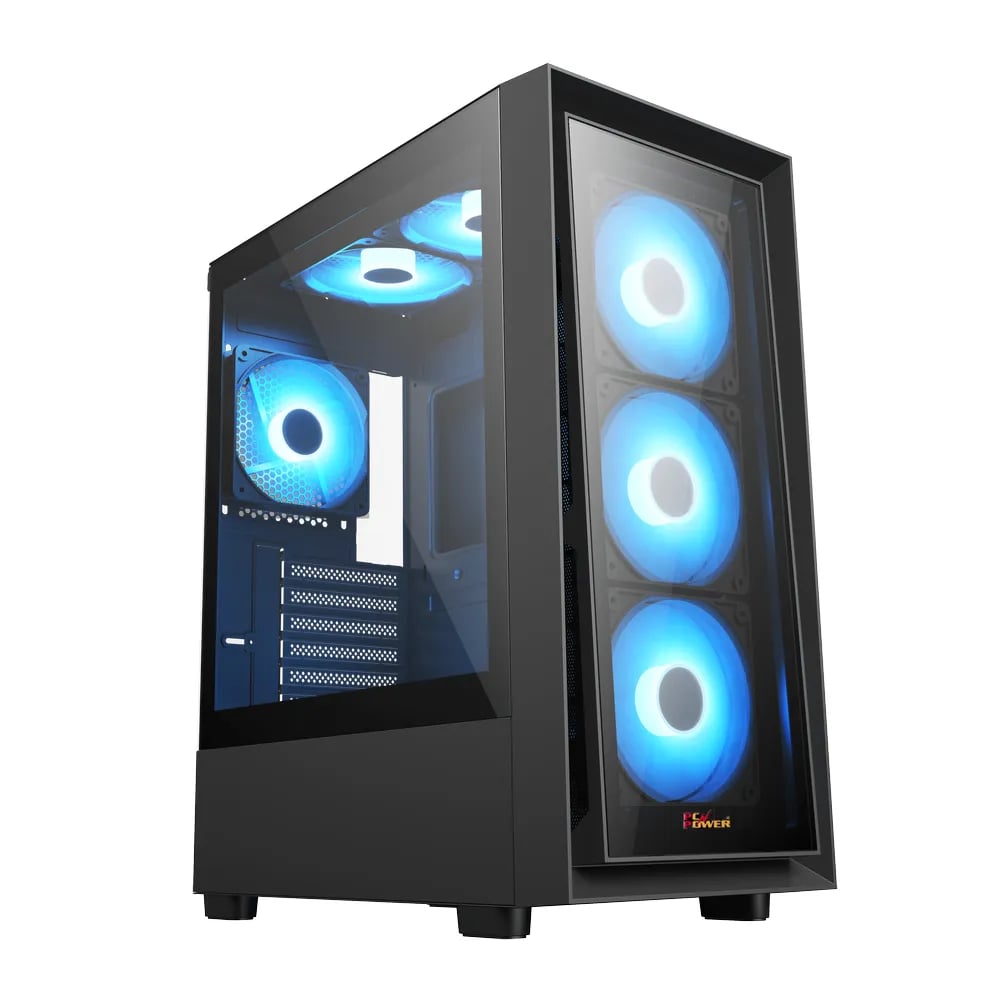 PC Power Crystal Glass V3 BK ATX Desktop Gaming Casing image 1