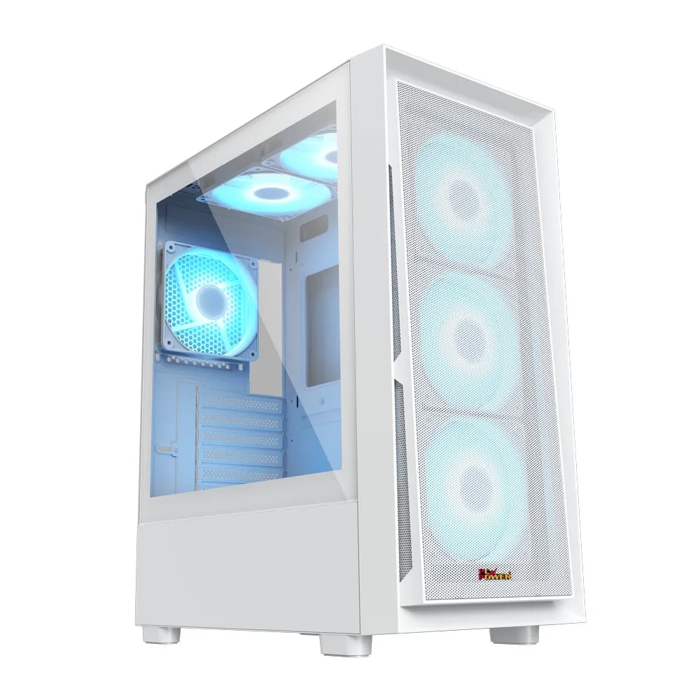 PC Power Crystal Mesh V3 WH ATX Desktop Gaming Casing image 1