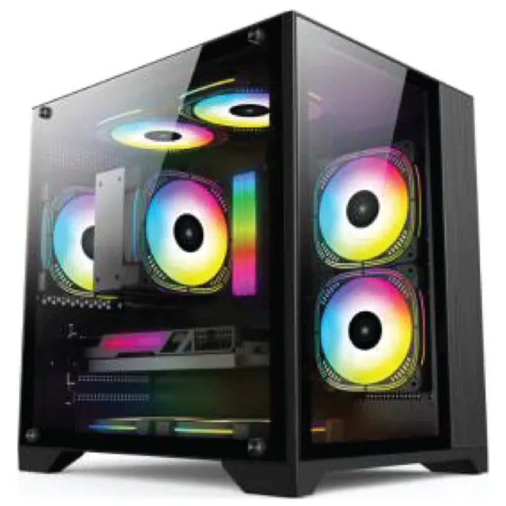 PC Power Ice Cube 2024 BK mATX ARGB Gaming Casing image 1