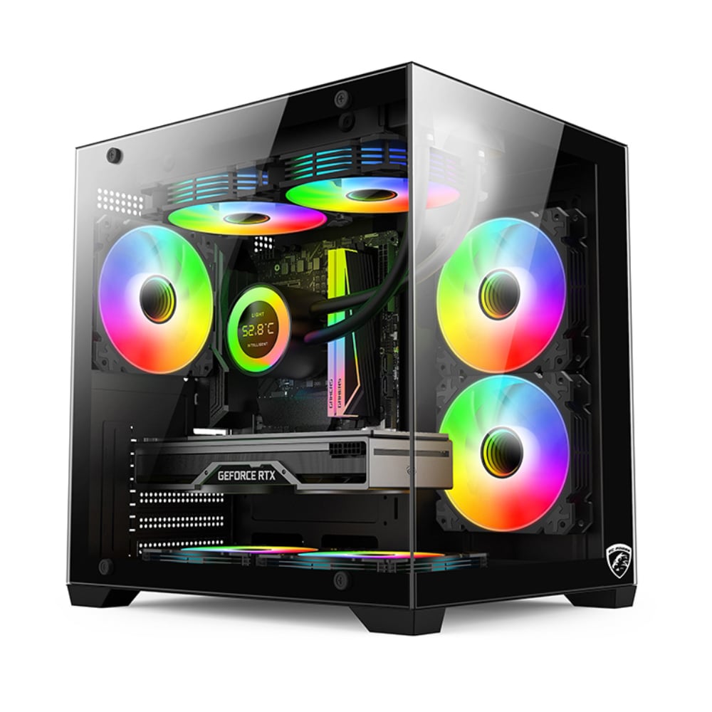 PC Power ICEBOX X2 BK mATX Mid Tower Gaming Casing image 1
