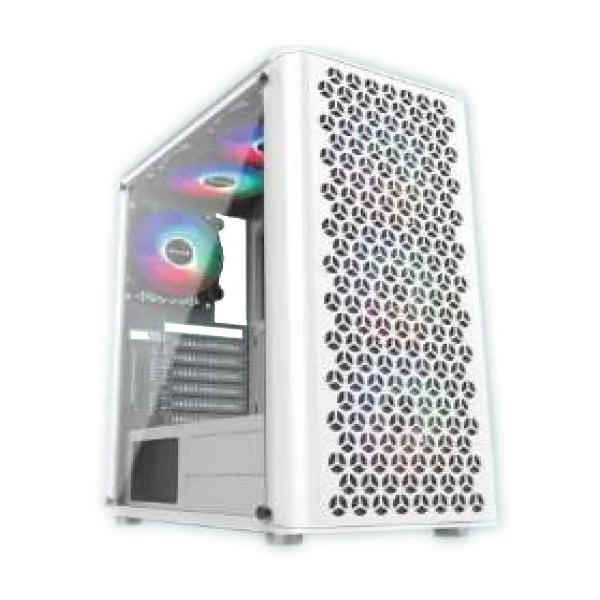 PC Power Trinity Mesh White Gaming Casing image 1