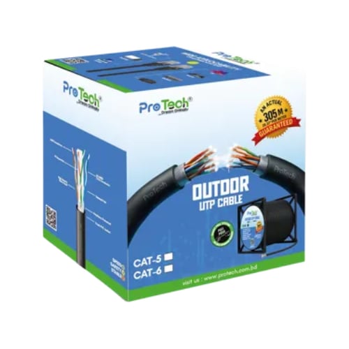 Pro Tech PTN-C6-CCA-OUT-BK 305M CAT6 UTP Cable Black image 1