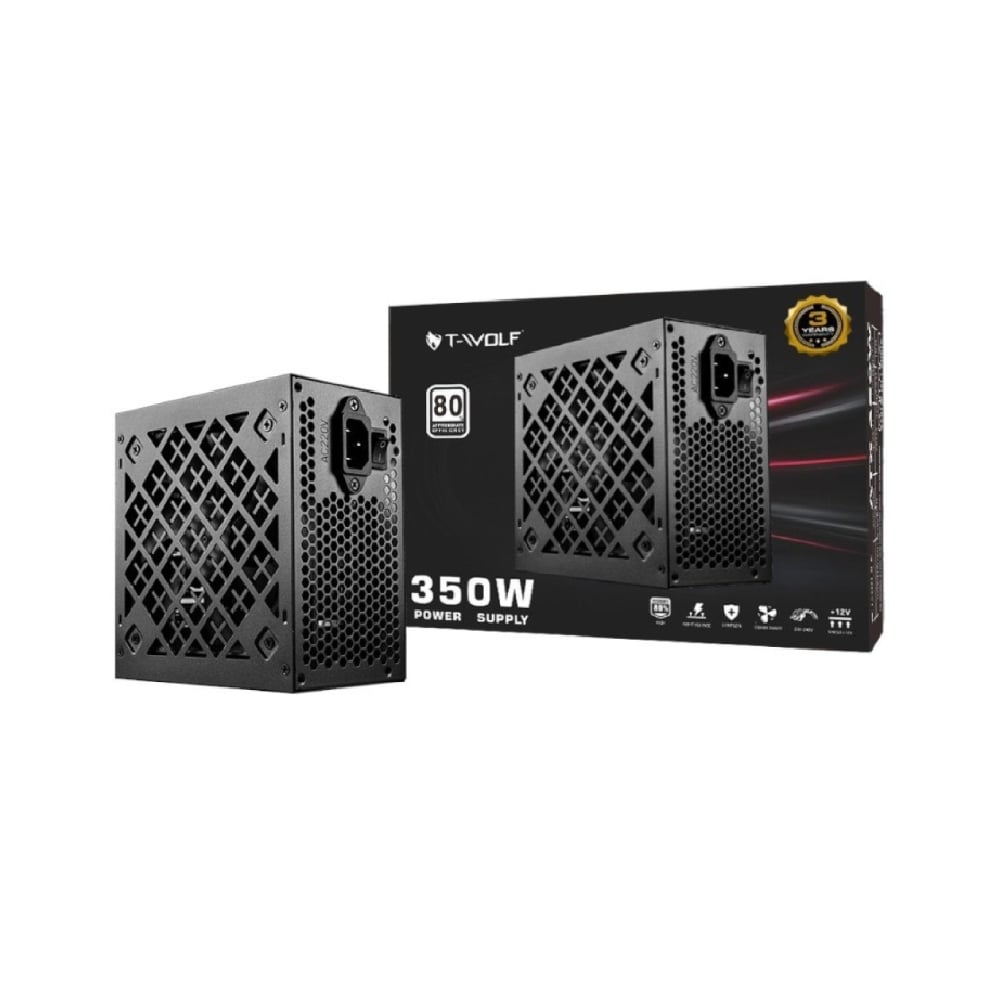 T-Wolf ATX 350W Power Supply With Cable Black image 1