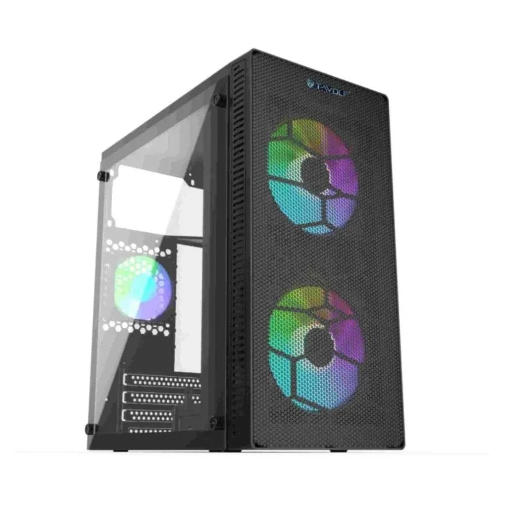 T-Wolf NEOPULSE X3 RGB Mid Tower mATX Gaming Casing image 1