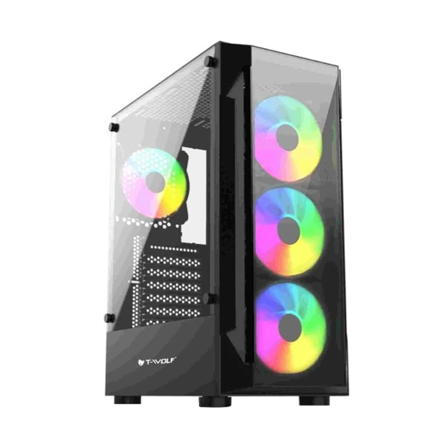 T-wolf Platina X4 ARGB Mid-Tower ATX Gaming Casing image 1