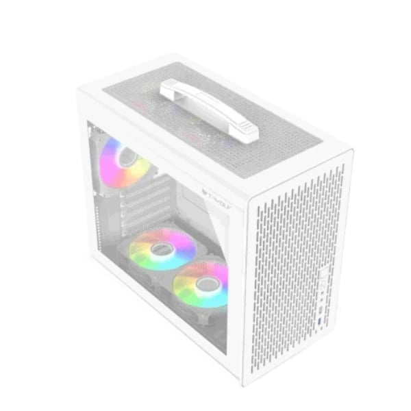 T-Wolf XPLENDER X5 BH ARGB M-ATX Portable Casing White image 1