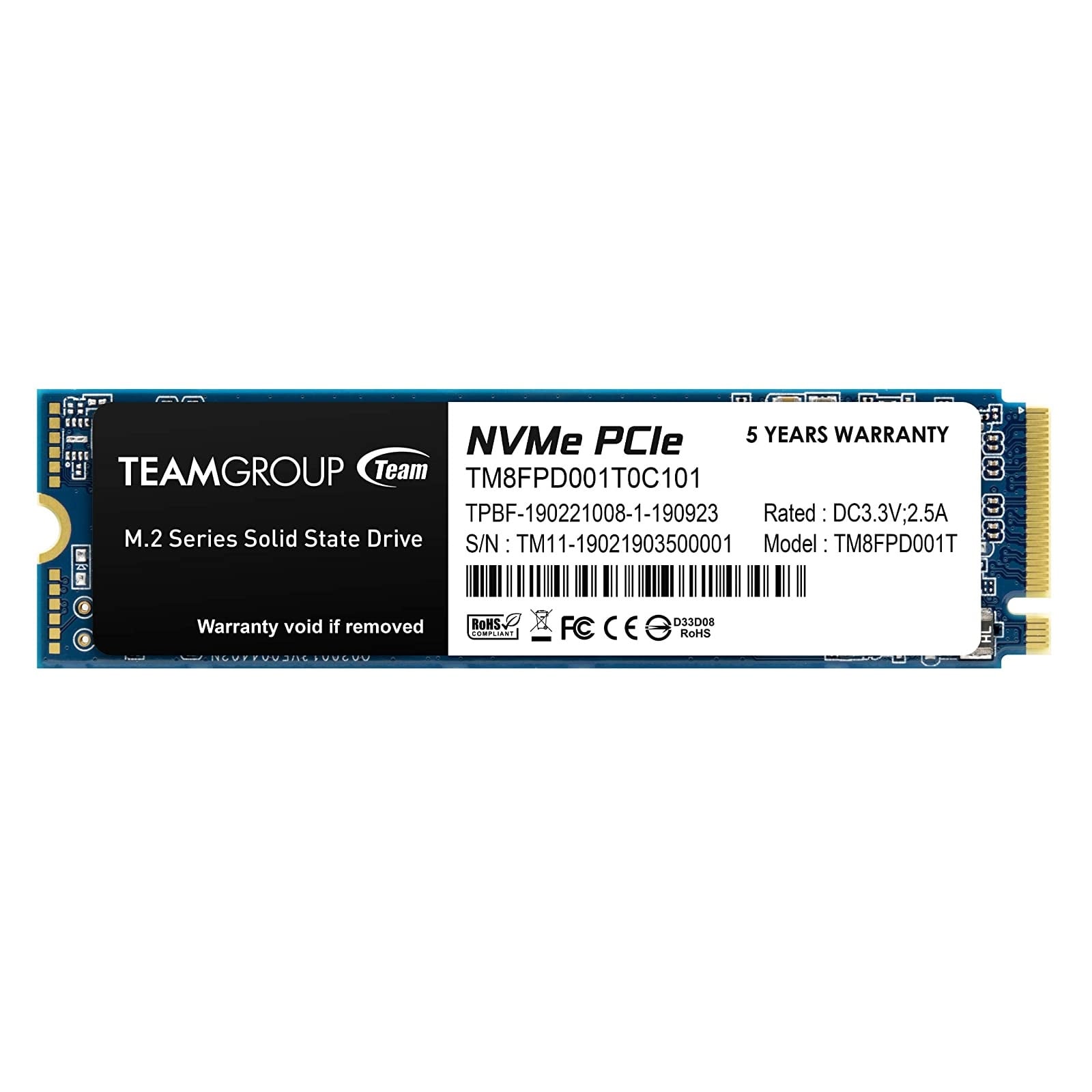 Team MP33 PRO 1TB M.2 PCIe Gen3 NVMe SSD image 1