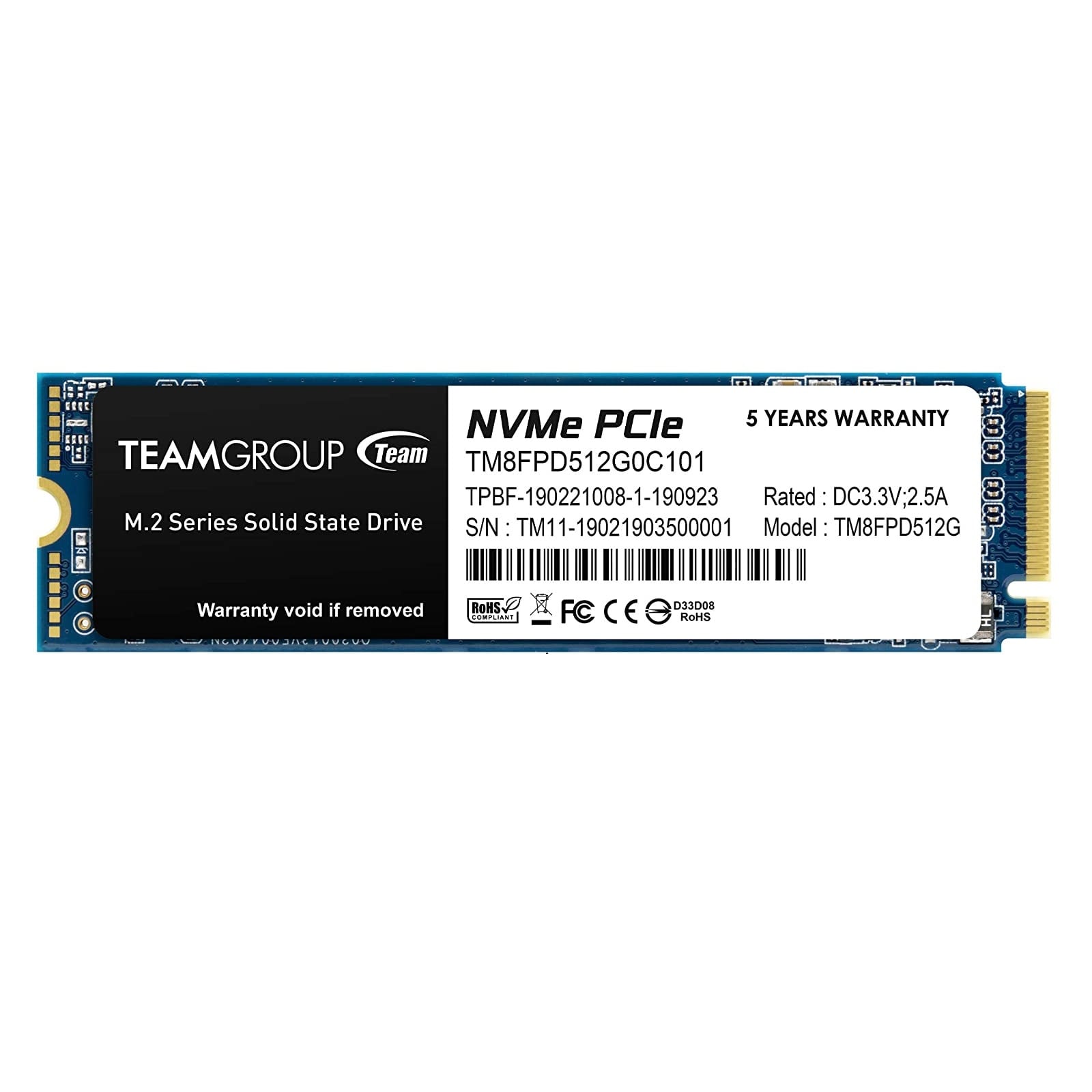 Team MP33 PRO 512GB M.2 PCIe Gen3 NVMe SSD image 1