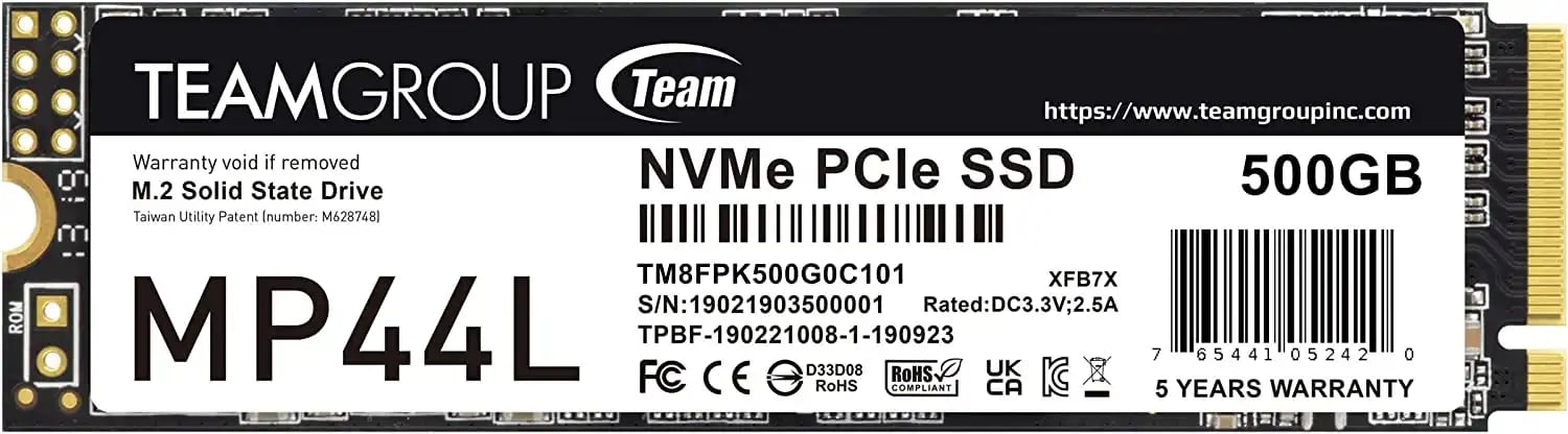Team MP44L 500GB M.2 PCIe Gen4 NVMe SSD image 1