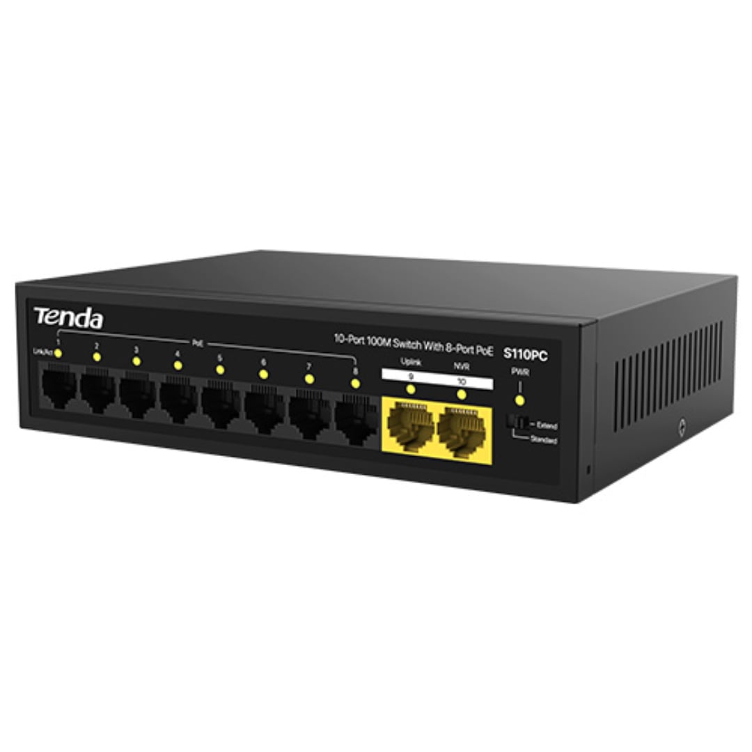 Tenda S110PC 10-Port 100M Unmanaged PoE Switch image 1