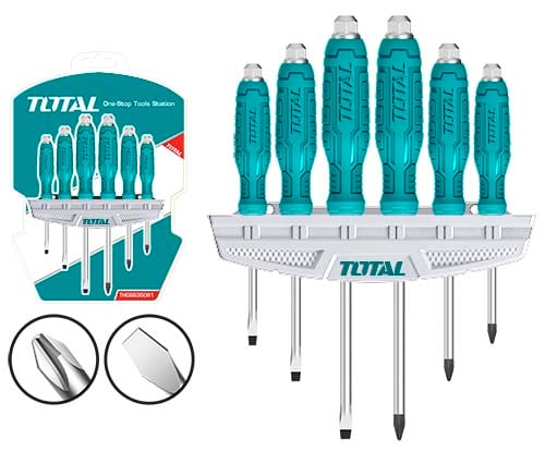 TOTAL 6 Pcs Go-Through Screwdriver Set THGSS35061 image 1