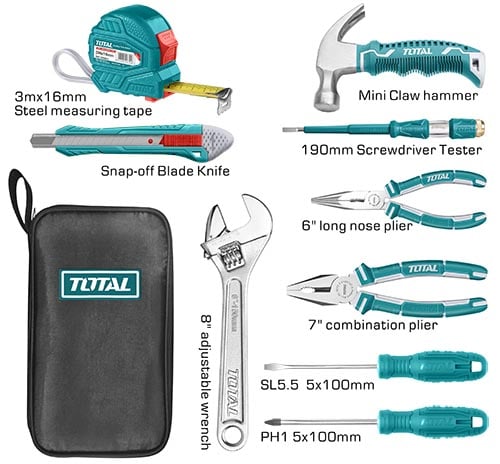 TOTAL 9 Pcs Hand Tools Set THKTHP90096 image 1