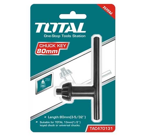 TOTAL Chuck Key TAC470131 – 80mm Packed in sliding card image 1