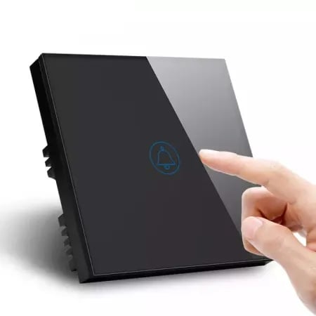 Touch Screen Glass Panel Door Bell Black image 1