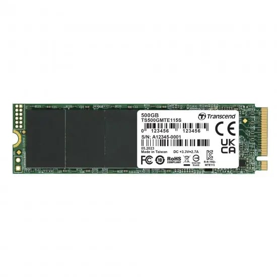 Transcend 115S 500GB M.2 PCIe Gen3 x4 NVMe SSD (M-Key) image 1