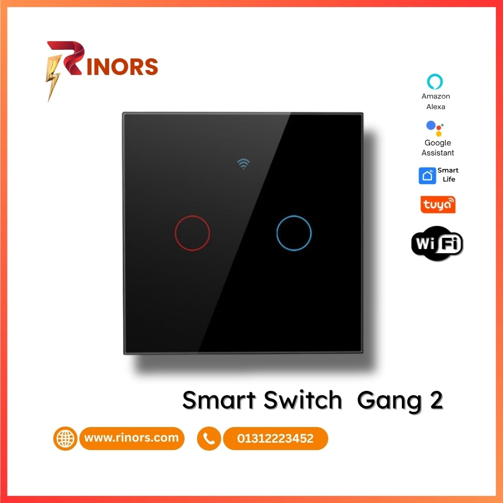 Tuya Smart Light Switch 2-Gang - WiFi & Voice Control image 1