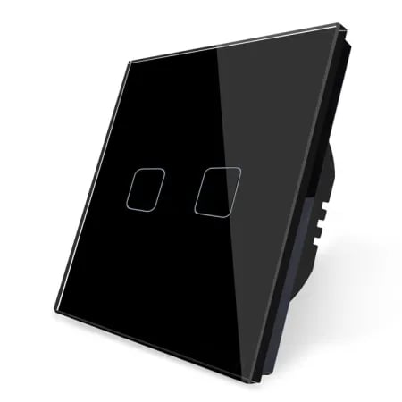 Wifi Smart 2 Gang Switch RF Premium Square Black image 1