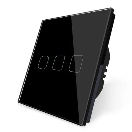 Wifi Smart 3 Gang Switch RF Premium Square Black image 1