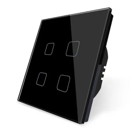 Wifi Smart 4 Gang Switch RF Premium Square Black image 1