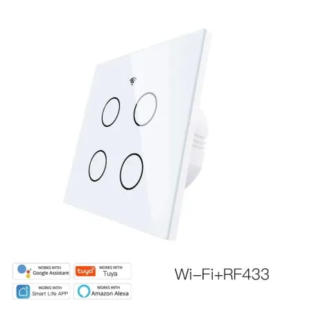 Wifi Smart 4 Gang Switch RF Prime White image 1